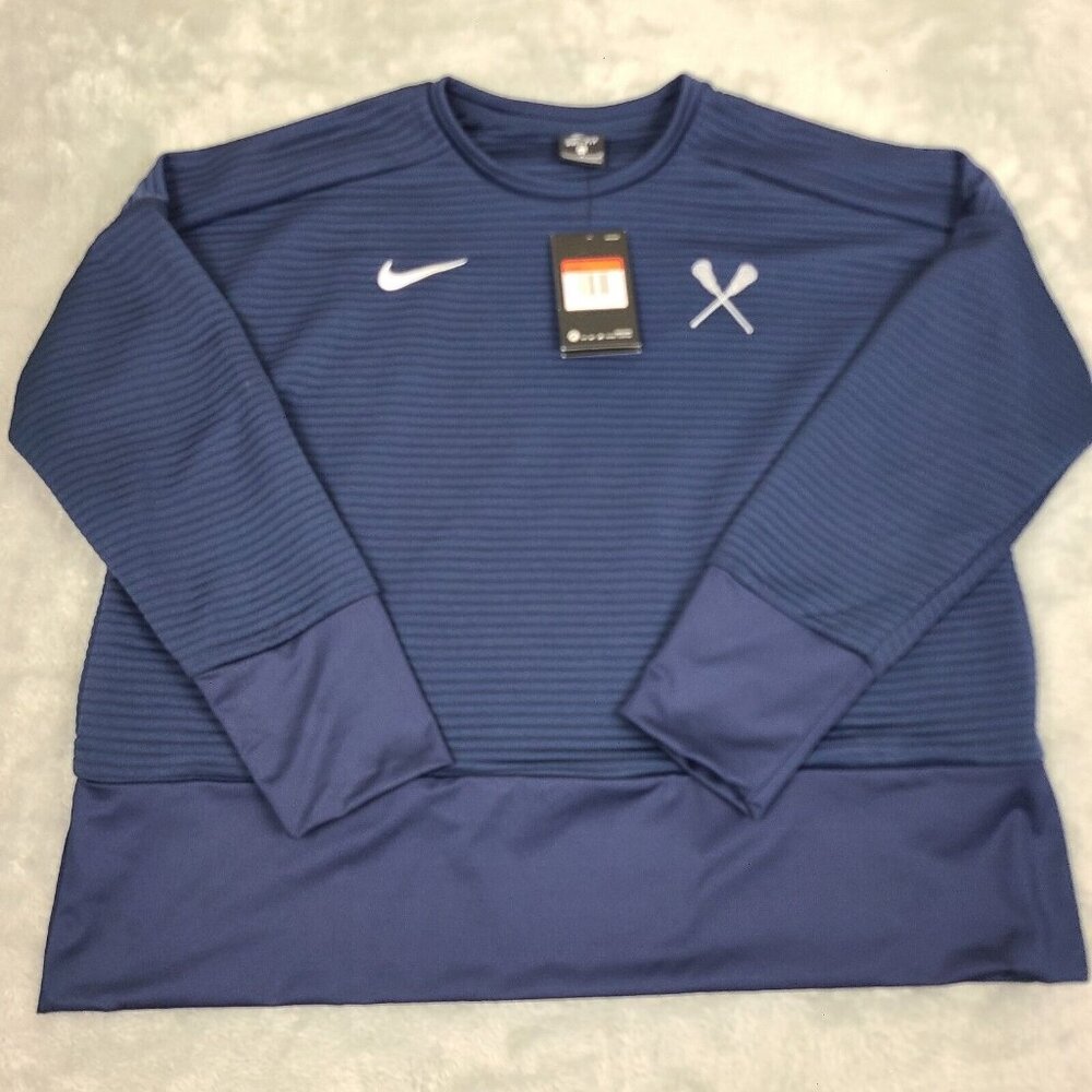 Nike‎ Lacrosse Sweatshirt Sweater Performance Athletic Blue Womens Sz Large NWT